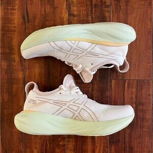 ASICS Gel-Nimbus 25 Running Shoes Men’s 8 Cream/ White/ Fawn